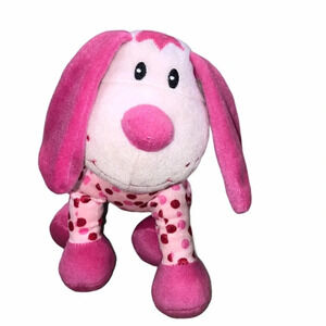 NATIONAL ENTERTAINMENT NETWORK pink polka dot puppy dog plush